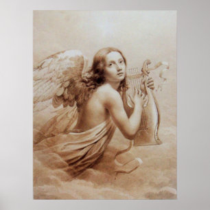 ANGEL SPEELT LYRA OVER DE CLOUDS POSTER