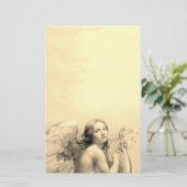 ANGEL SPEELT LYRA OVER DE CLOUDS Sepia Briefpapier (Staand voorkant)