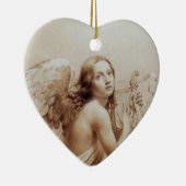 ANGEL SPEELT LYRA OVER HET Hart VAN DE CLOUDS Keramisch Ornament (Rechts)