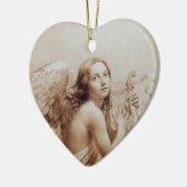 ANGEL SPEELT LYRA OVER HET Hart VAN DE CLOUDS Keramisch Ornament (Links)
