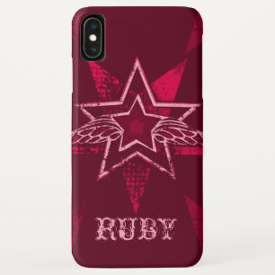 Angel Star-aangepaste naam ruby red iphone case