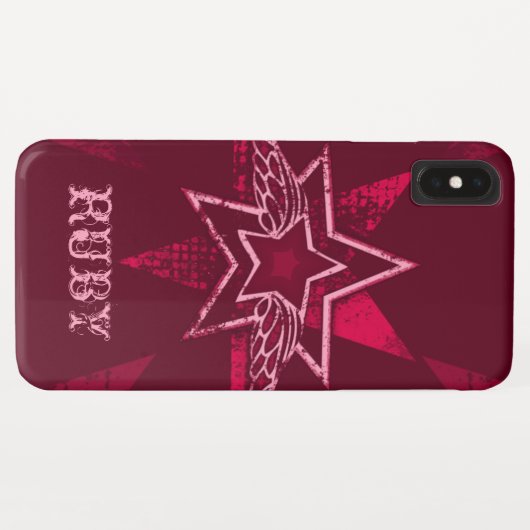 Angel Star-aangepaste naam ruby red iphone case (Achterkant (horizontaal))