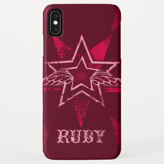 Angel Star nom personnalisé ruby rouge coque iphon (Dos)