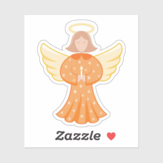 Angel Sticker - Orange Angel With Halo