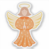 Angel Sticker - Orange Angel With Halo (Devant)