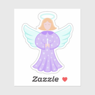 Angel Sticker - Purple Angel With Halo