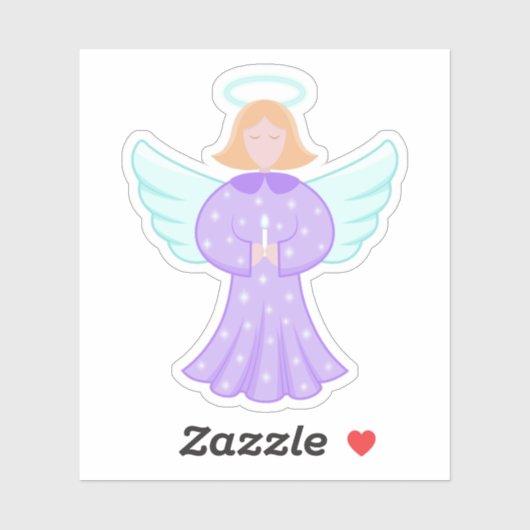 Angel Sticker - Purple Angel With Halo (Vel)