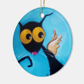 Angel Stressie Cat Keramisch Ornament (Links)