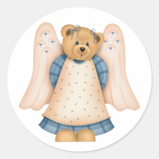 Angel Teddy Bear D8 Stickers (Voorkant)