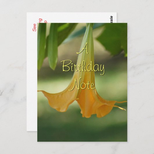 Angel Trumpet Briefkaart - elke gelegenheid aanpas (Voorkant / Achterkant)