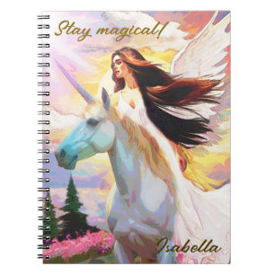 Angel Unicorn Rester Nom magique Journal Carnet