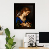 Angel van de aankondiging van Carlo Dolci Poster (Thuiskantoor)
