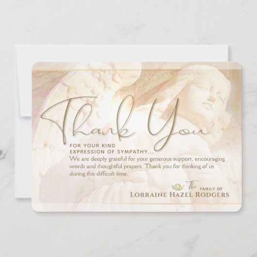 Angel van Lichte Memorial Sympathie Hartelijk dank Kaart (Voorkant)