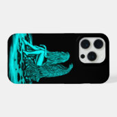 Angel, verloren in gedachte, zwart en groen design iPhone hoesje (Achterkant horizontaal)