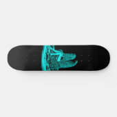 Angel, verloren in gedachte, zwart en groen design skateboard (Horizontaal)