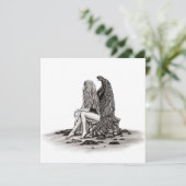 Angel, verloren in gedachte, zwart-wit design (Staand voorkant)