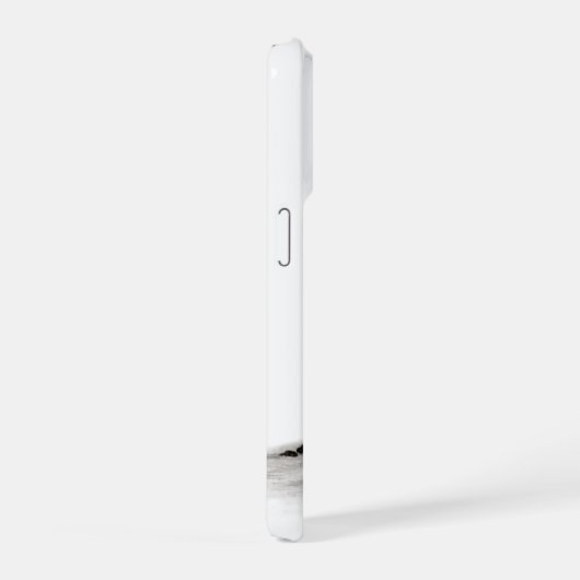 Angel, verloren in gedachte, zwart-wit design iPhone hoesje (Rechterkant)