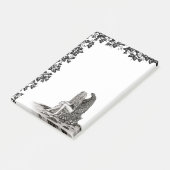 Angel, verloren in gedachte, zwart-wit design post-it® notes (Schuin)