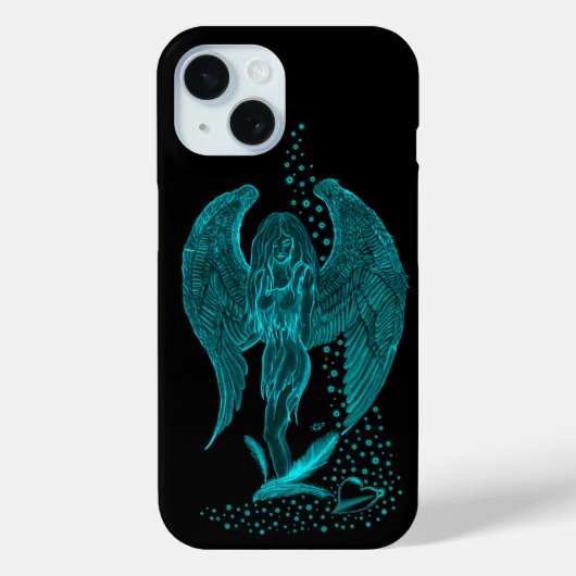 Angel verloren in Love, black and green Design Case-Mate iPhone Case (Achterkant)