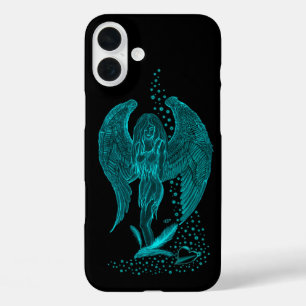 Angel verloren in Love, black and green Design iPhone 16 Plus Hoesje