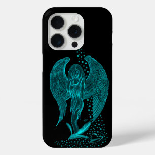 Angel verloren in Love, black and green Design iPhone 15 Pro Case