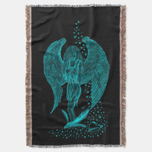 Angel verloren in Love, black and green Design Deken
