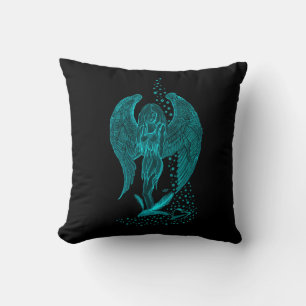 Angel verloren in Love, black and green Design Kussen