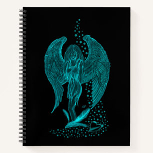 Angel verloren in Love, black and green Design Notitieboek