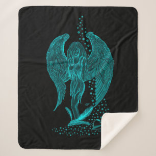 Angel verloren in Love, black and green Design Sherpa Deken