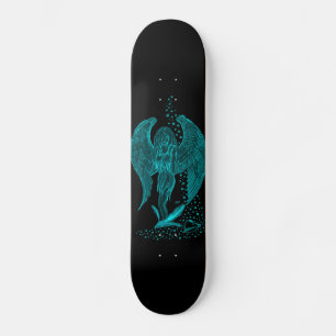 Angel verloren in Love, black and green Design Skateboard