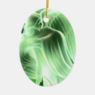 Angel Vert Avec Dit - Ornement Ovale