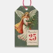 Angel Victoriaans Kerstmis 25 december Set van Cadeaulabel (Voorkant)