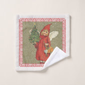 Angel victorien Red Cape Christmas Tree Snow (Gant de toilette)