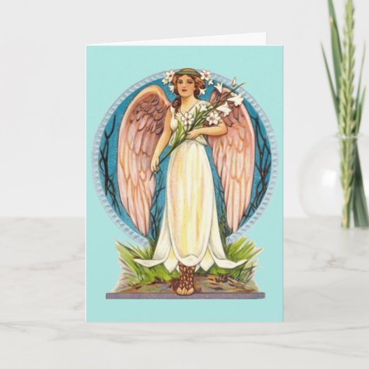 ANGEL VINTAGE BLANK GREETING CARTE (Devant)
