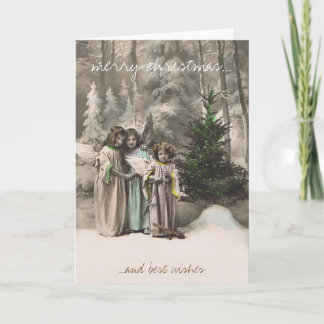 Angel vintage christmas greeting card feestdagen kaart