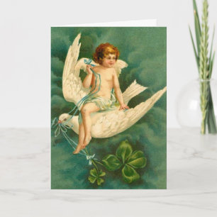 Angel Volant sur une colombe - Carte de la Saint P