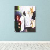 Angel vs demon canvas afdruk (Insitu (Houten vloer))