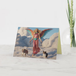 Angel Walkin' the Dog Card 3 Feestdagen Kaart