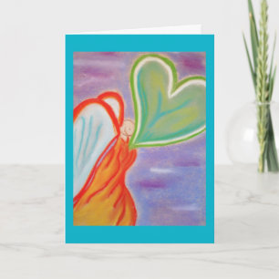Angel walking wenskaart kaart
