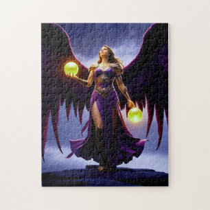 Angel Warrior met gloeiende Orbs Legpuzzel