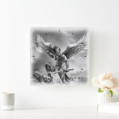 ANGEL WARRIOR Square Wall Clock Vierkante Klok (Huis)