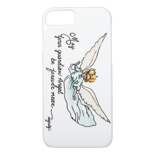 Angel Waterverf dichtbij en kijkt naar je Case-Mate iPhone Case (Achterkant)