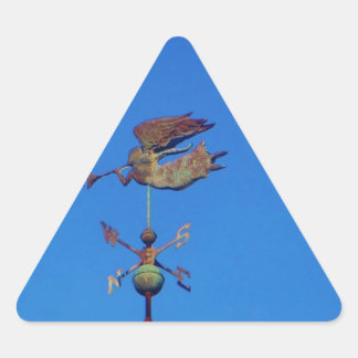 Angel Weather Vane Bright Blue Sky Driehoek Sticker