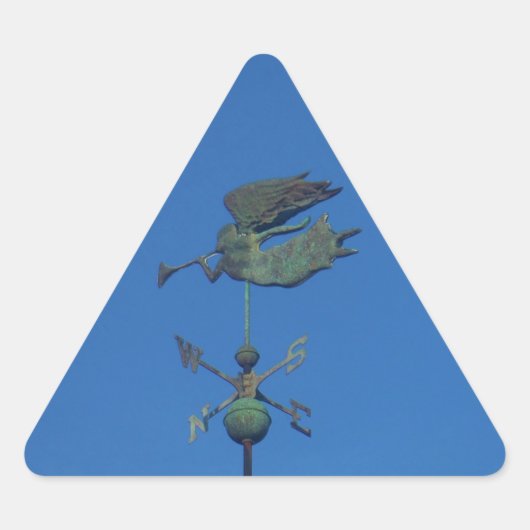 Angel Weather Vane Driehoek Sticker (Voorkant)