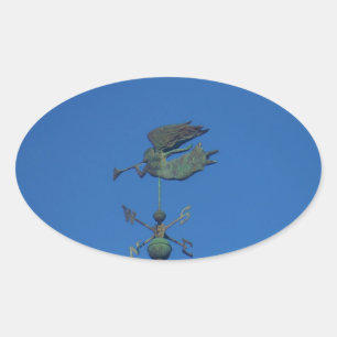 Angel Weather Vane Ovale Sticker