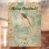 Angel White Flowers Blue Sky Raamsticker (Vel 2)