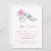 *~* Angel Wing Crystals Feathers Shower Invitation Kaart (Achterkant)