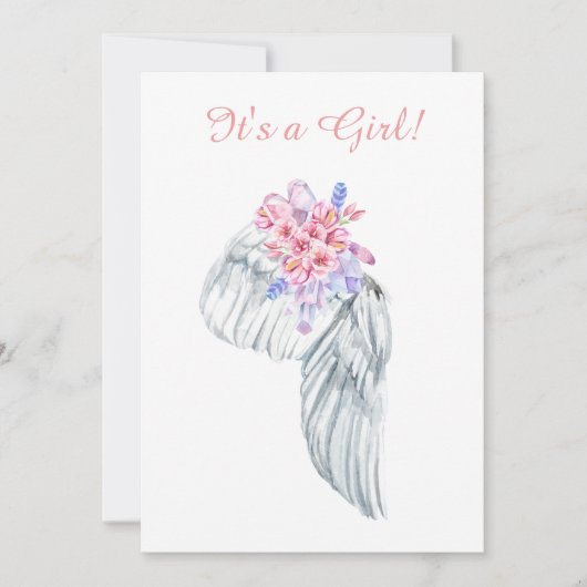 ~ Angel Wing Feathals Crystals Shower Invitation (Devant)