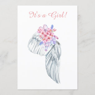 ~ Angel Wing Feathers Kristallen Douche Uitnodigin Kaart