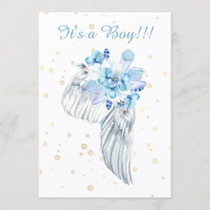 *~* Angel Wing Kristallen Veer Douche Uitnodiging
